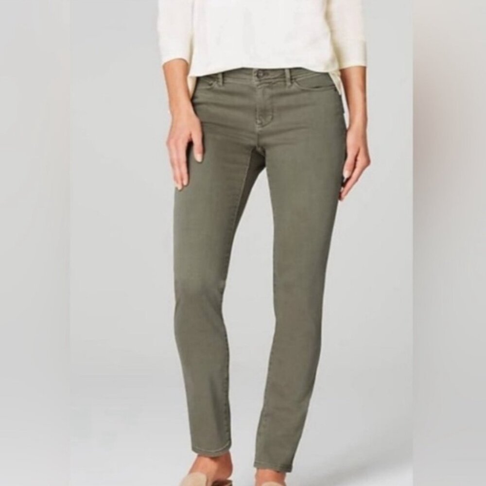 J. Jill Denim Women's Sage Green Gray Authentic Fit Slim Ankle Jeans Size US 12
